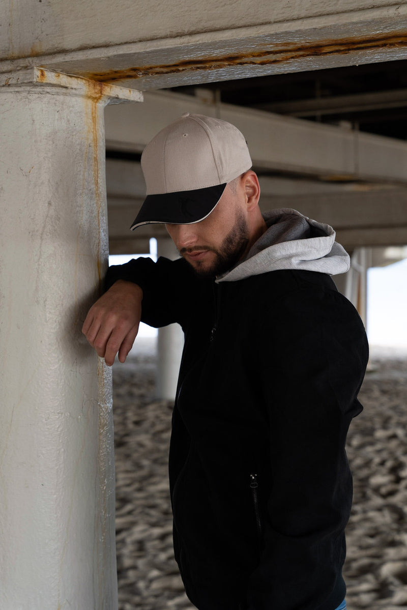 Brushed Heavy Cotton Cap with Embossed PU Peak