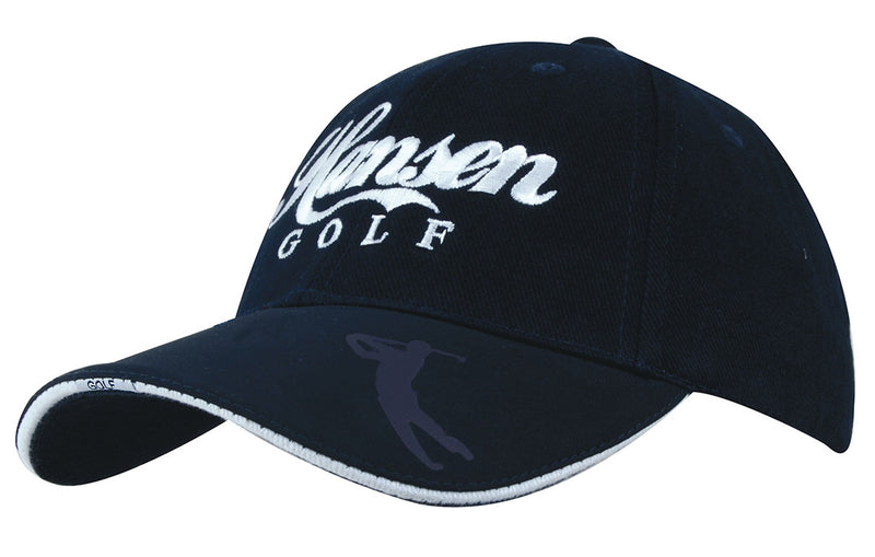 Headwear WA 4022BL/ST Brushed Heavy Cotton Cap with Embossed PU Peak