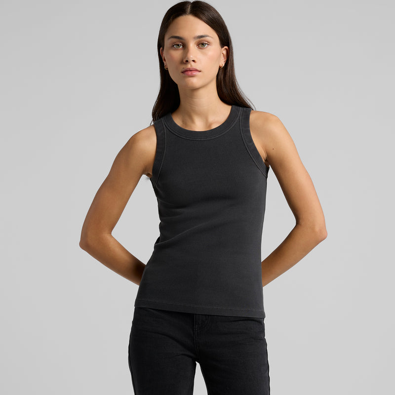 Faded Organic Rib Tank Ladies – Back