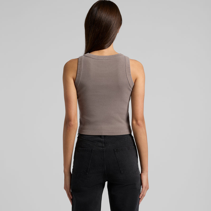 Faded Organic Rib Crop Tank Ladies – Back