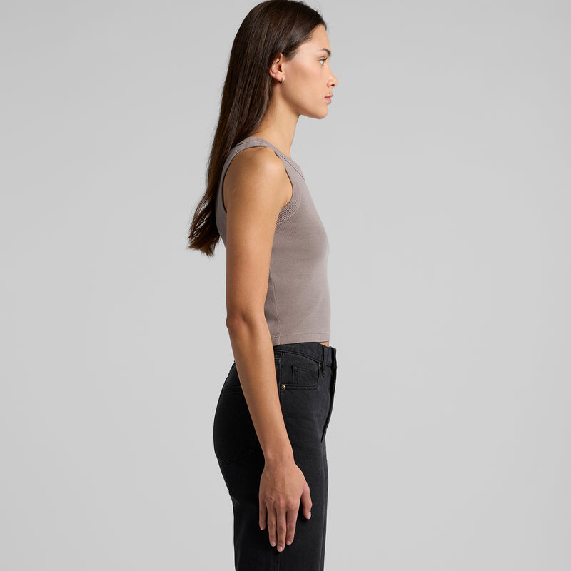 Faded Organic Rib Crop Tank Ladies – Side