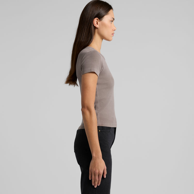 Faded Organic Rib Tee Ladies – Side