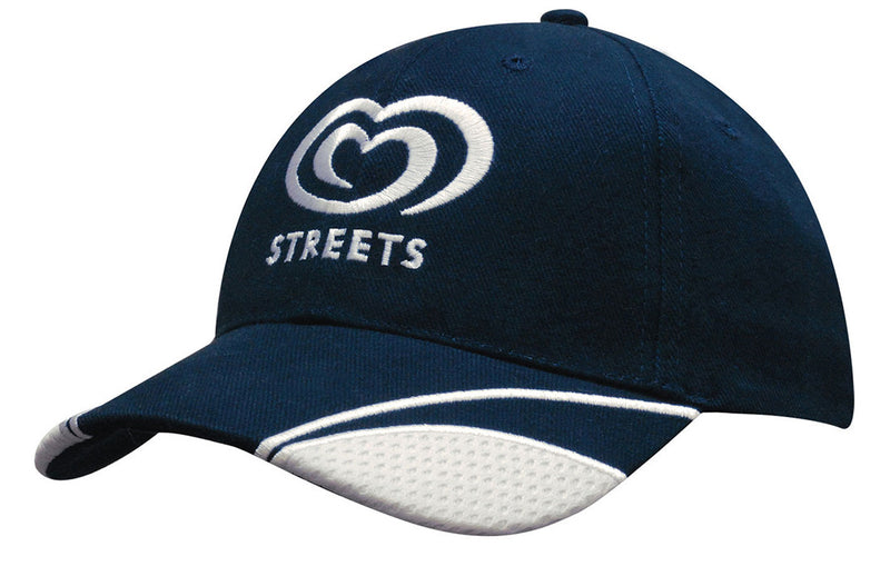 Headwear WA 4058 Brushed Heavy Cotton Cap with Mesh Inserts on Peak