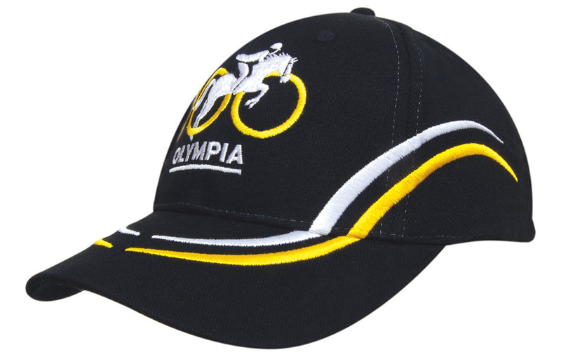 Headwear WA 4075NA/WH/SK Brushed Heavy Cotton Cap with Curved Embroidery on Crown and Peak