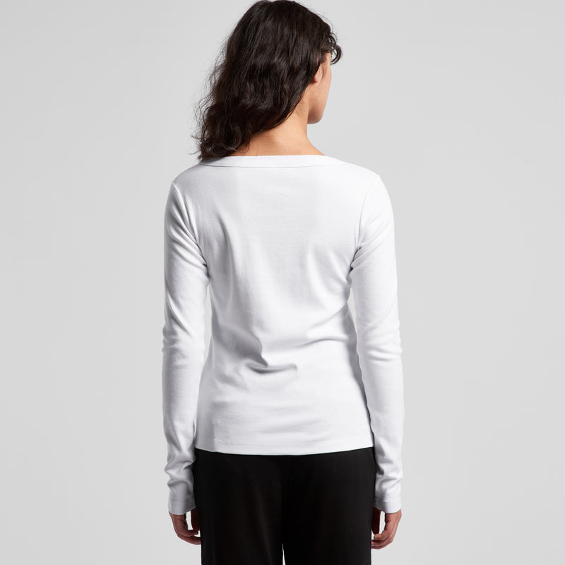 Organic Baby Rib Long Sleeve Tee Ladies – Back