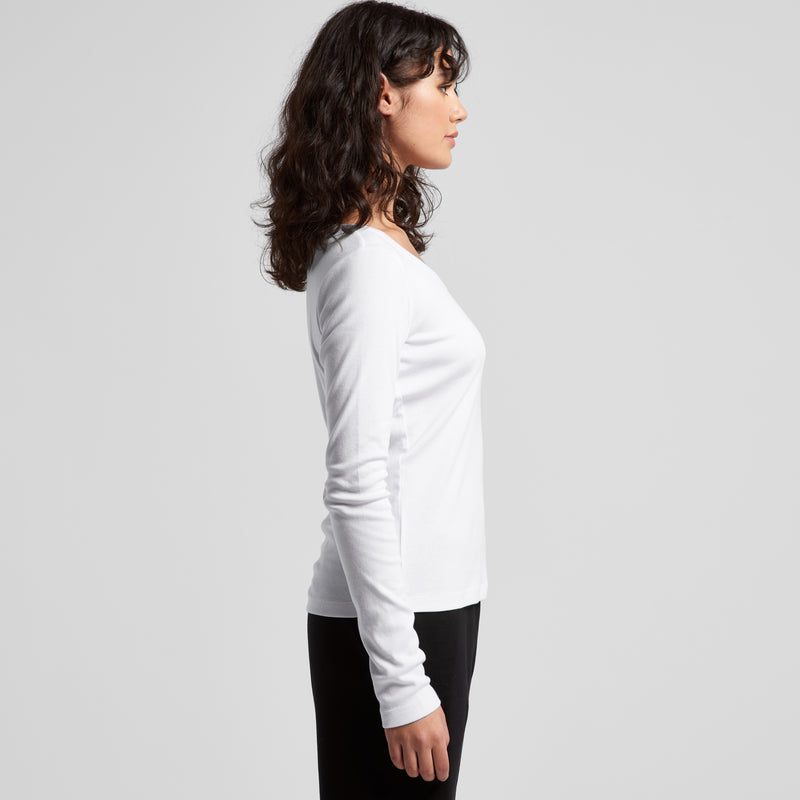 Organic Baby Rib Long Sleeve Tee Ladies – Side