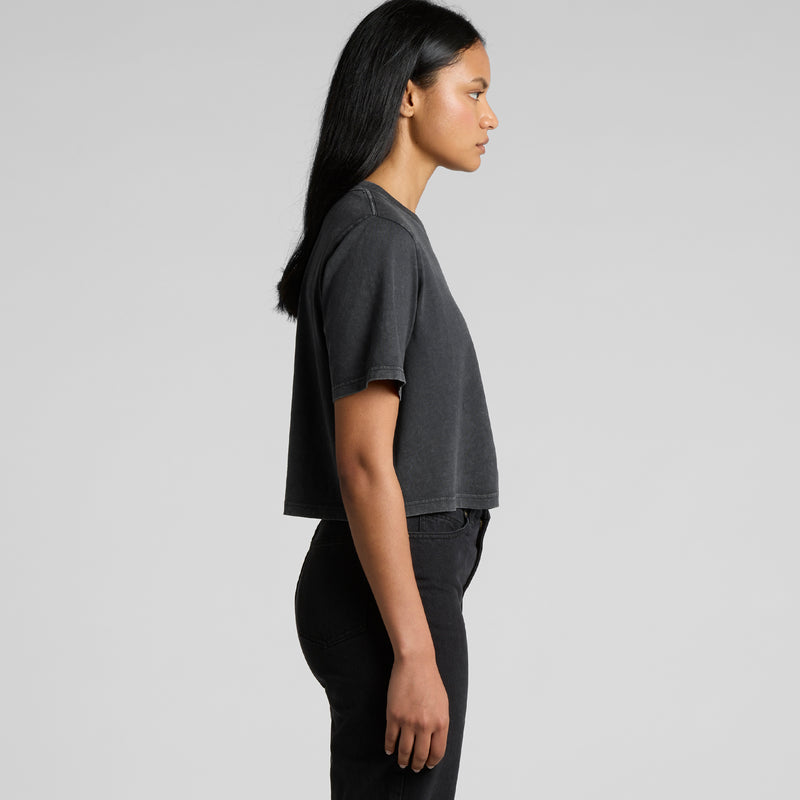 Stone Wash Heavy Crop Tee Ladies – Side