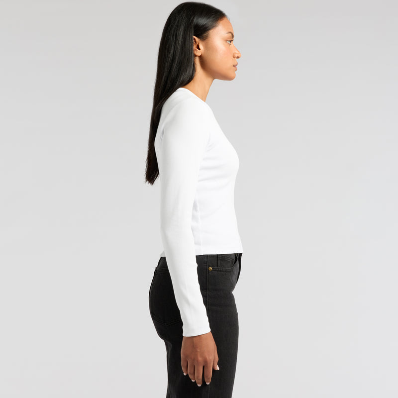 Organic Rib Long Sleeve Tee Ladies – Side