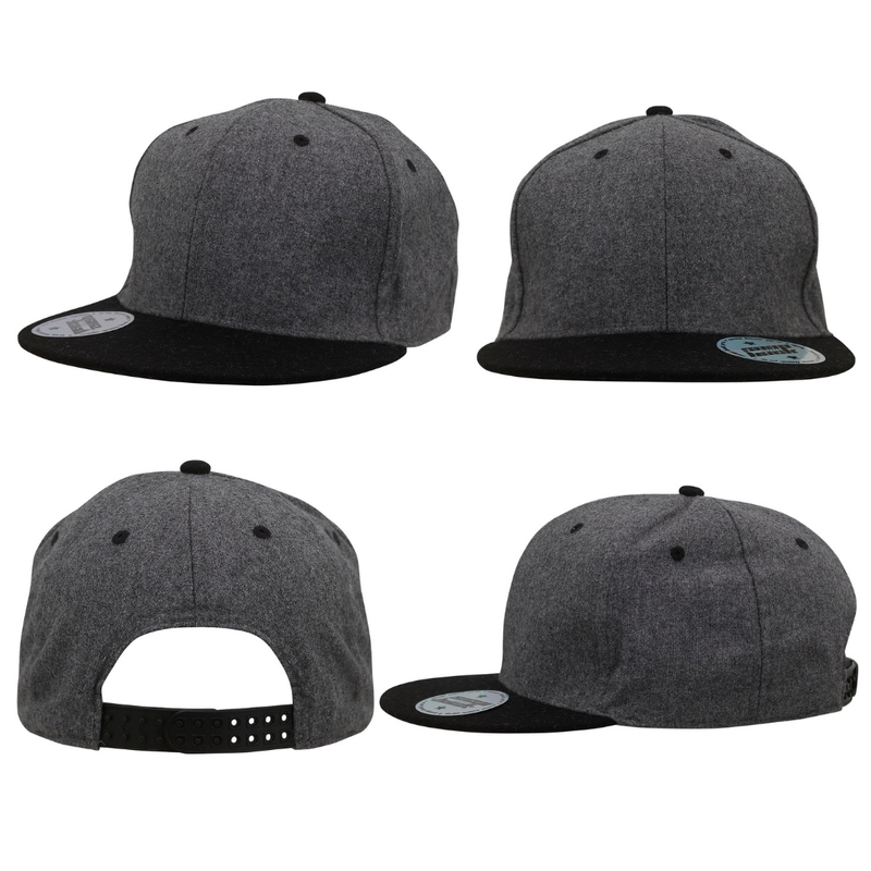 Grey Marle Flannel Cap with Snap Back Pro Styling
