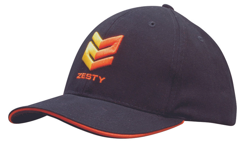 Headwear WA 4210 Brushed Heavy Cotton Cap with Sandwich Trim