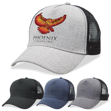4395 Heathered Mesh Trucker - Includes Embroidery