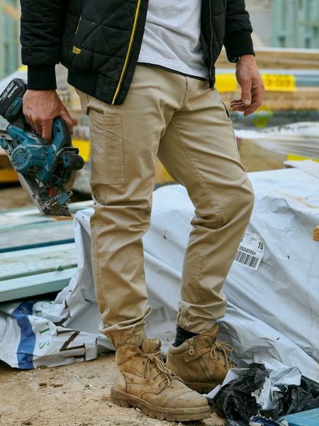 STRETCH COTTON DRILL CARGO CUFFED PANTS