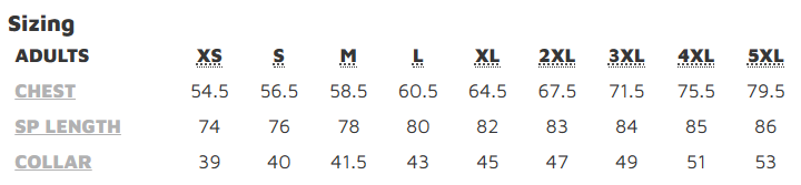 JB's Wear 4MLI PODIUM L/S INDUSTRY SHIRT size chart