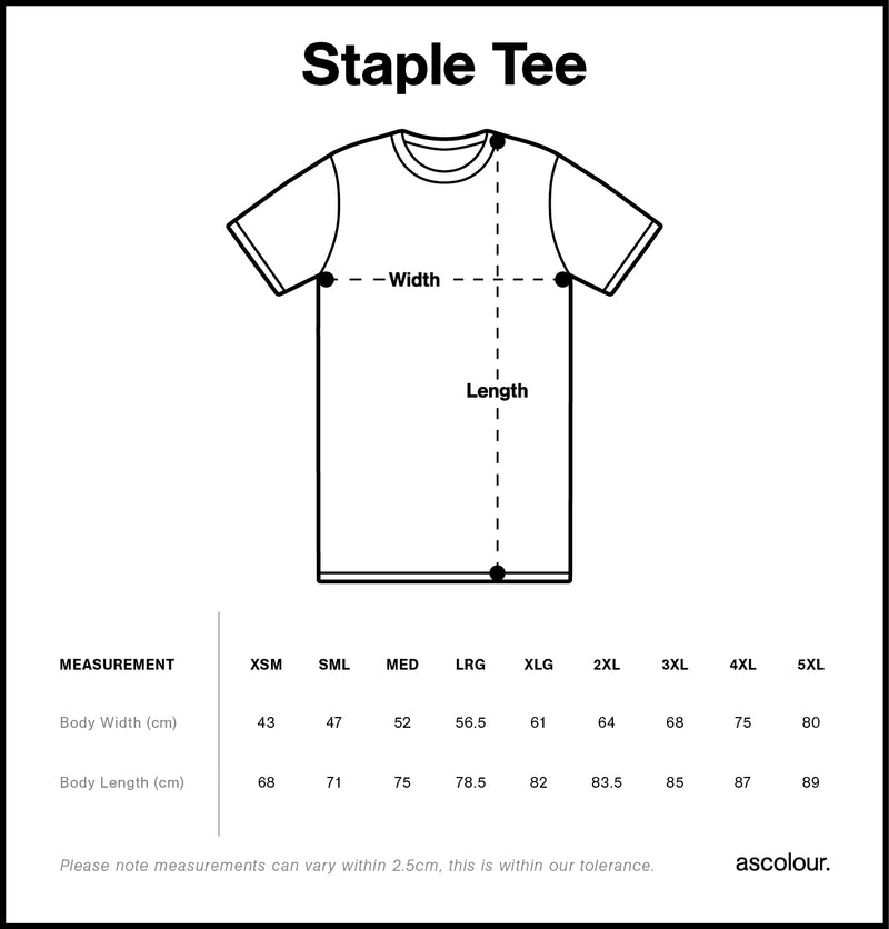 Mens Staple Tee - Including one colour Screen Printing in 1 Position