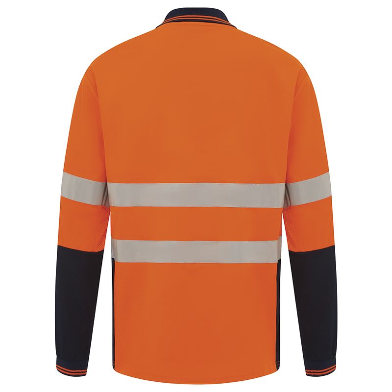 Hi Vis 2 Tone Long Sleeve Poly/Cotton Taped Polo Shirt
