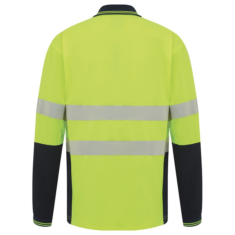 Hi Vis 2 Tone Long Sleeve Poly/Cotton Taped Polo Shirt