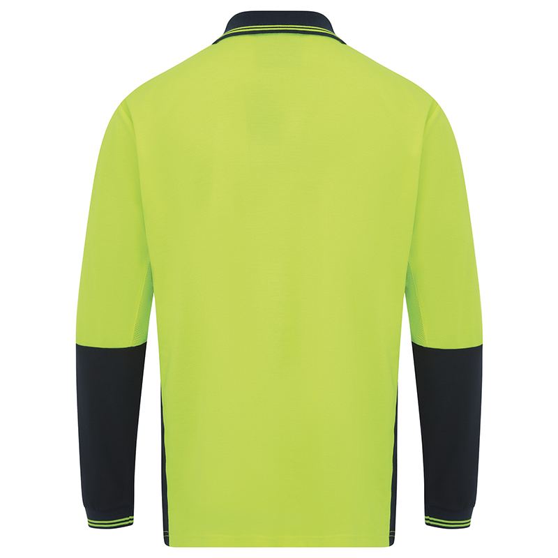 Hi Vis 2 Tone Long Sleeve Poly/Cotton Polo Shirt