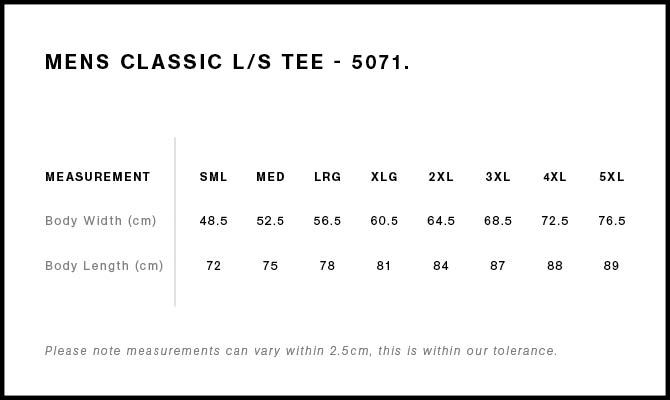 Classic Long Sleeve Tee Mens (4XL-5XL)