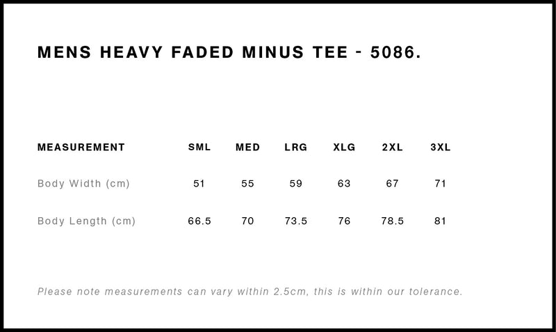 Heavy Faded Minus Tee [-5CM]