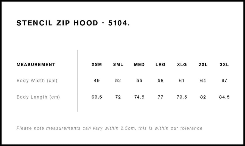 Stencil Zip Hood Mens