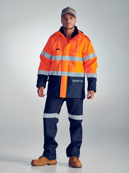 TAPED TWO TONE HI VIS FR WET WEATHER SHELL JACKET