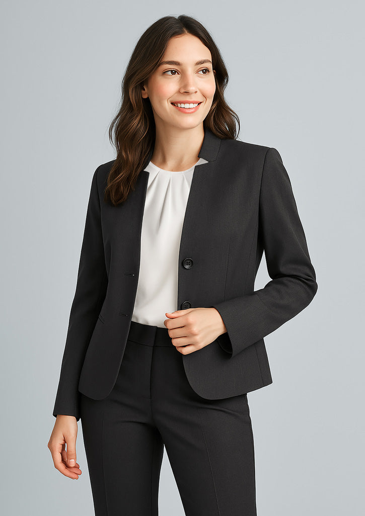 Biz Corporates 60113 Cool Stretch Short Jacket with Reverse Lapel Ladies