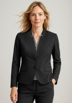 Biz Corporates 64013 Comfort Wool Stretch Short Jacket with Reverse Lapel Ladies