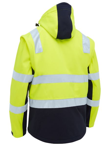 Bisley Workwear BJ6078T Taped Two Tone Hi Vis 3-in-1 Soft Shell Jacket rear