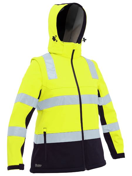 Bisley Workwear BJL6078T Taped Two Tone Hi Vis 3-in-1 Soft Shell Jacket Ladies 3