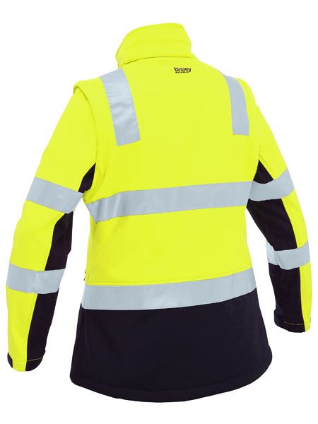 Bisley Workwear BJL6078T Taped Two Tone Hi Vis 3-in-1 Soft Shell Jacket Ladies rear