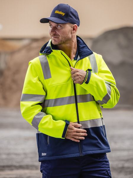 Bisley Workwear BJ6078T Taped Two Tone Hi Vis 3-in-1 Soft Shell Jacket