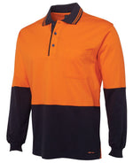 JB's Wear 6CPHL Hi Vis L/S Cotton Polo (4XL - 5XL)
