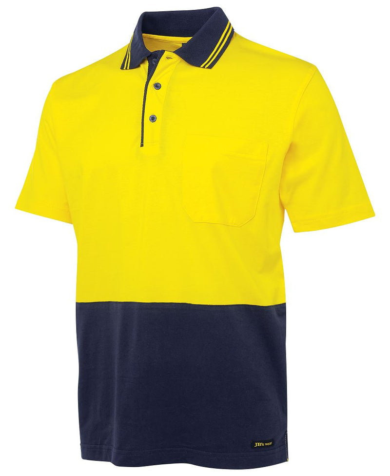 JB's Wear 6CPHV Hi Vis S/S Cotton Polo (4XL - 5XL)
