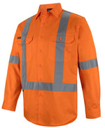JB's Wear 6DCBL Hi Vis (D+N) L/S 150G Cross Back Tape Shirt