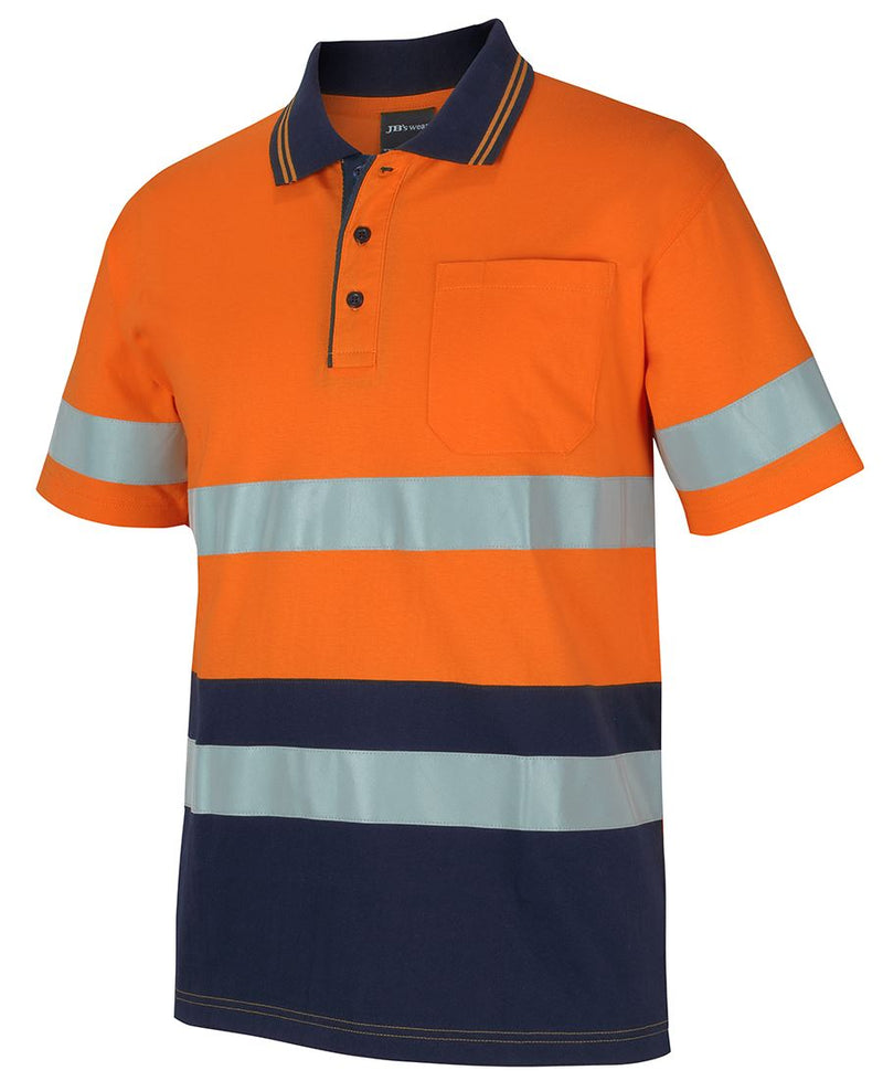 JB's Wear 6DCPS HI VIS (D+N) S/S COTTON POLO (4XL - 5XL)