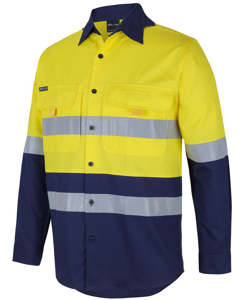 JB's Wear 6DNRL Hi Vis (D+N) L/S Ripstop Fishing Shirt