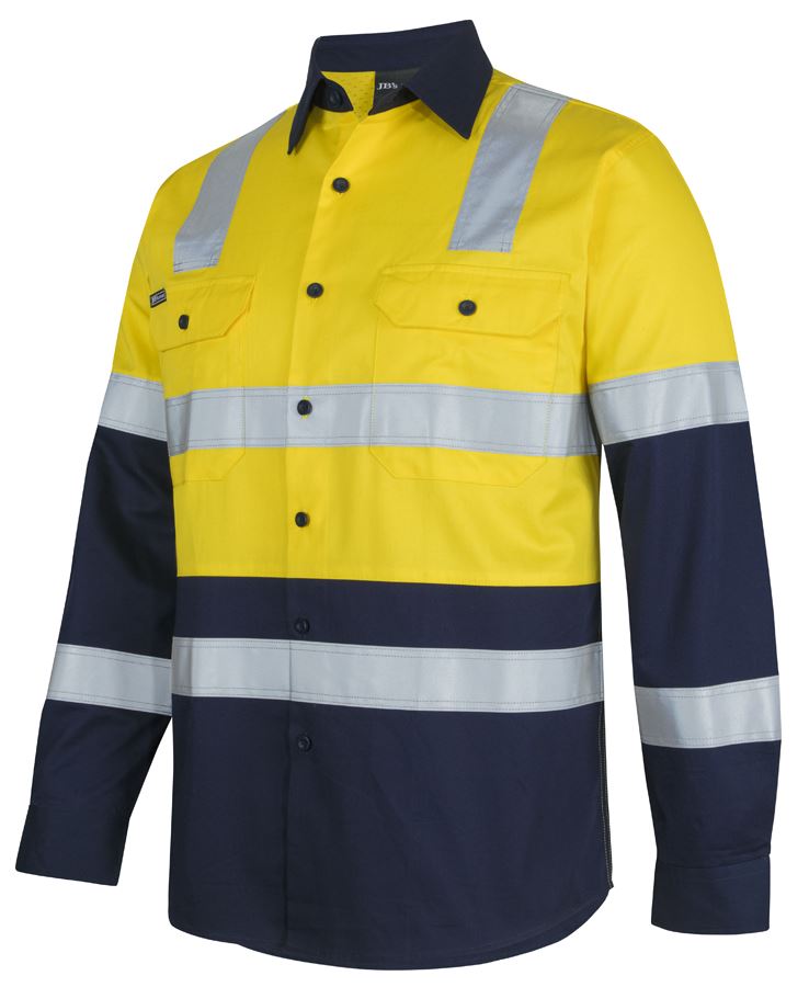 JB's Wear 6DNW3 Hi Vis (D+N) L/S 150g Level 3 Work Shirt