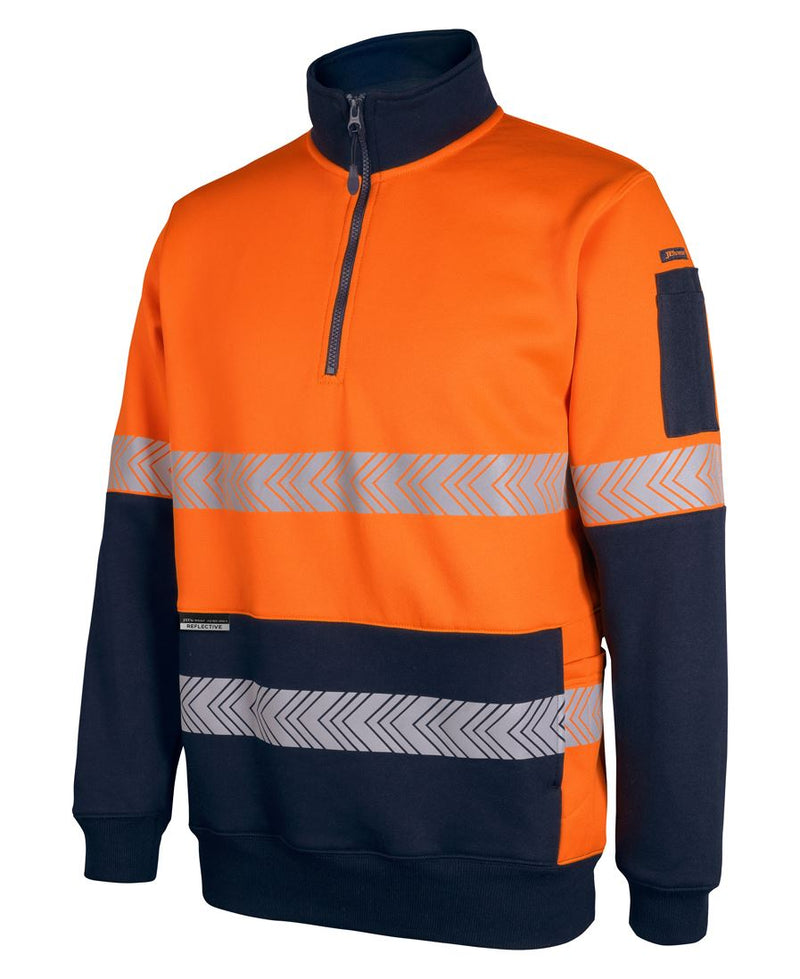 JB's Wear 6DPS Hi Vis 330g 1/2 Zip Segmented Tape Fleece