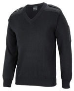 JB's Wear 6EJ Knitted Epaulette Jumper (XS - Black & Navy Only)