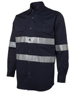 JB's Wear 6HDNL L/S 190G Shirt With 3M Tape (6/7XL - Navy Only)