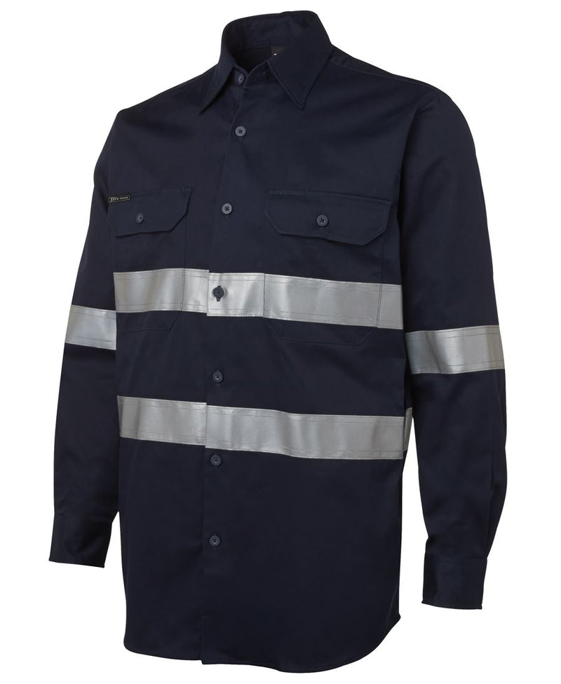 JB's Wear 6HDNL L/S 190G Shirt With 3M Tape (6/7XL - Navy Only)