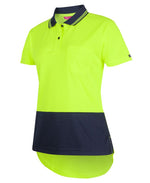 JB's Wear 6HDS1 Hi Vis S/S Drop Tail Polo Ladies