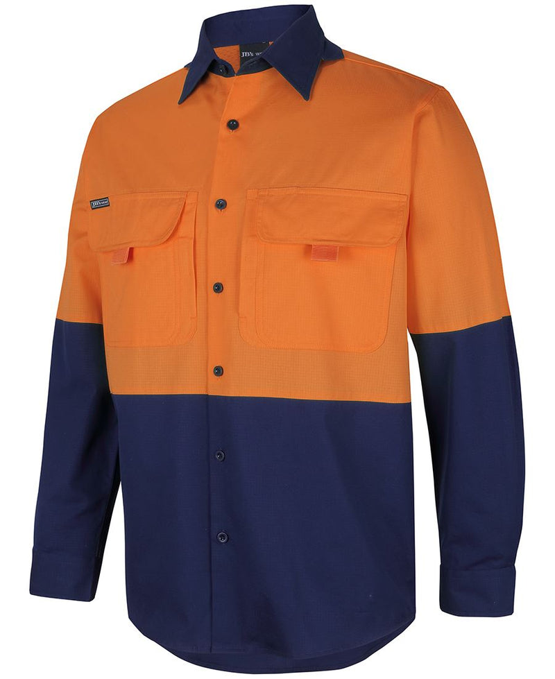 JB's Wear 6HNRL Hi Vis L/S Ripstop Fishing Shirt