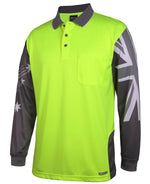 JB's Wear 6HSCL Hi Vis Southern Cross Long Sleeve Polo