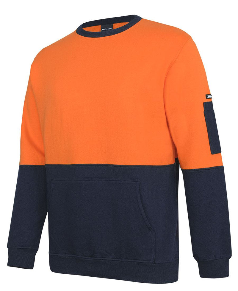JB's Wear 6HVCM Hi Vis 310 Cotton Crew Neck Fleece