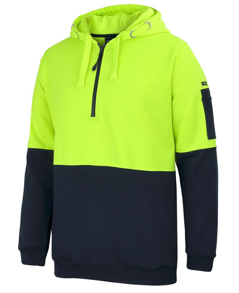 JB's Wear 6HVHZ Hi Vis 1/2 Zip Fleecy Hoodie