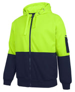 JB's Wear 6HVH Hi Vis Full Zip Fleecy Hoodie