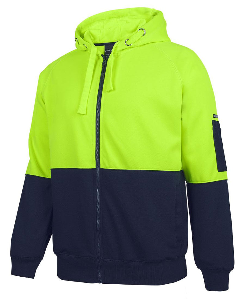 JB's Wear 6HVH Hi Vis Full Zip Fleecy Hoodie