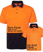 Hi Vis Non Cuff Traditional Polo Kids 2 Tone (sizes 12-14 only)