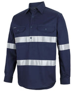 JB's Wear 6HWCT Close Front L/S 150g Work Shirt Reflective Tape